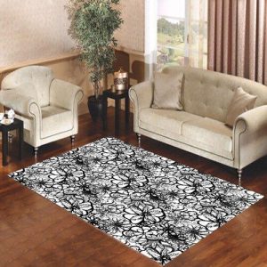 Flowers Pop Art Blk Wht Living Room Carpet Rugs Area Rug For Living Room Bedroom Rug Home Decor