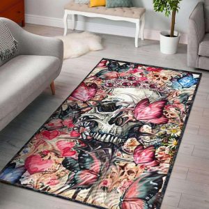 Flutter Premium Skull Area Rug Carpet Area Rug For Living Room Bedroom Rug Home Decor