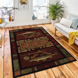 Fly Fishing Trout Lodge Area Rug Rustic Cabin & Lodge Area Rug Home Decor Rug