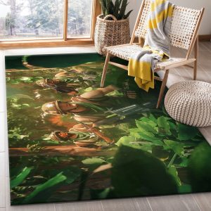 Fortnite Jungle Ops Gaming Area Rug Bedroom Family Gift Decor Area Rug For Living Room Bedroom Rug Home Decor