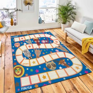 Funny Cartoon Animals Game Preschool Area Rug City Rug Home Decor