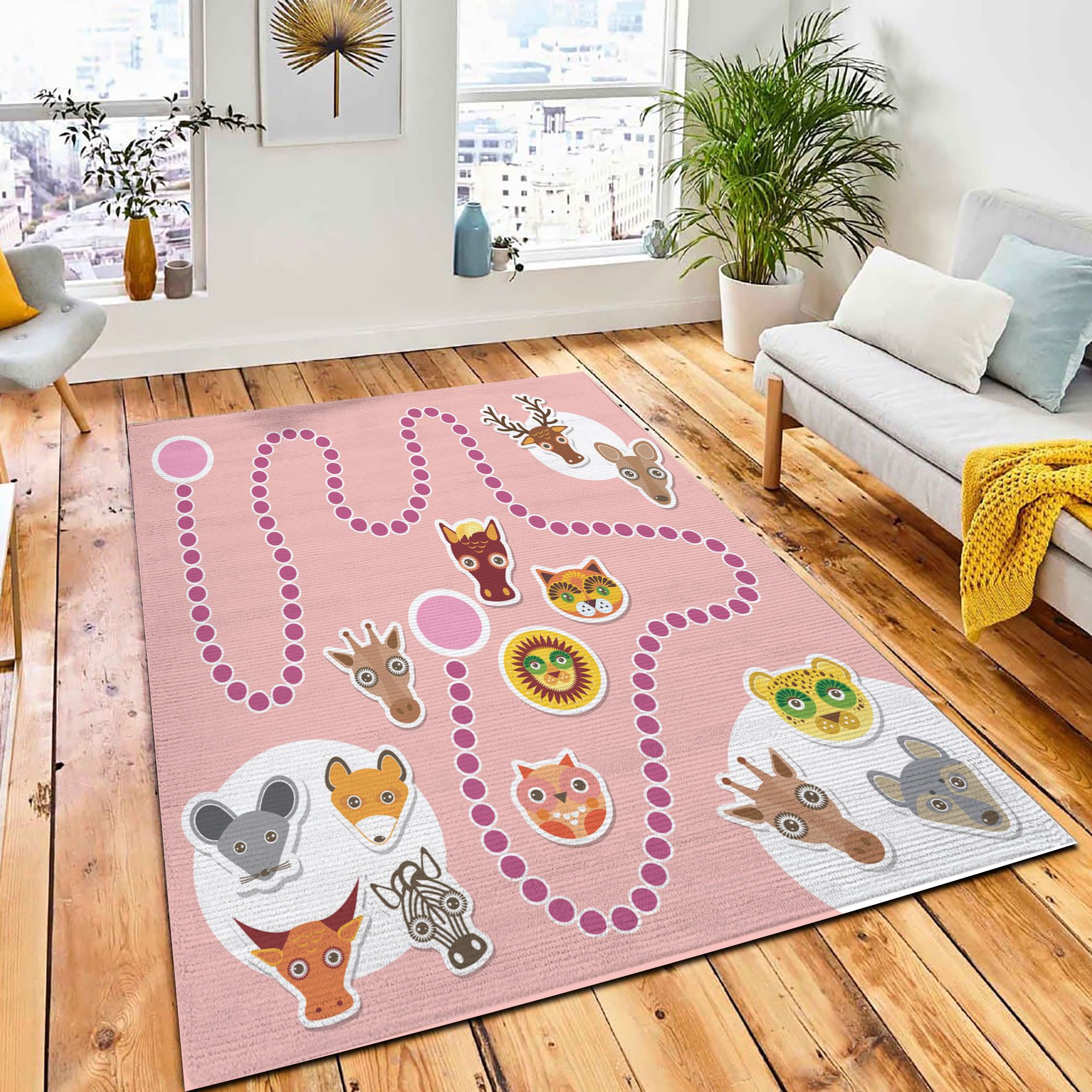 Funny Cartoon Animals Game Preschool Area Rug City Rug Room Decor Funny Cartoon Animals Game Preschool Area Rug City Rug Room Decor