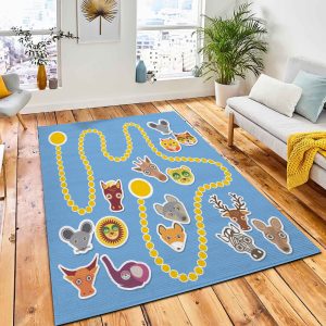 Funny Cartoon Animals Game Preschool Carpet Rug Kid Play Rug Home Decor
