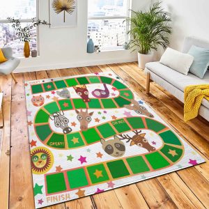 Funny Cartoon Animals Game Preschool Rug Carpet Kids Rug Room Decor