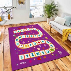 Funny Cartoon English Alphabet Game Rug City Rug Home Decor