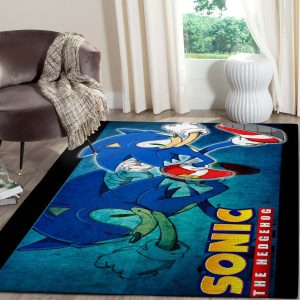 Game Lovers Sonic The Hedgehog Film Area Rug Gaming Cm29483 Rug Carpet Area Rug For Living Room Bedroom Rug Home Decor