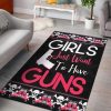 Girls Just Wanna Have Guns Premium Skull Area Rug Carpet Area Rug For Living Room Bedroom Rug Home Decor