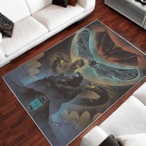 Godzilla Rug Carpet Mat All Over Print Area Rug For Living Room Bedroom Rug Home Decor