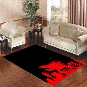 Godzilla Shilluete Movies City Red Living Room Carpet Rugs Area Rug For Living Room Bedroom Rug Home Decor