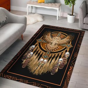 Golden Owl Dreamcatcher Native American Design Area Rug Carpet Area Rug For Living Room Bedroom Rug Home Decor