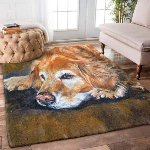 Golden Retriever Bl1609073R Rug Carpet Area Rug For Living Room Bedroom Rug Home Decor