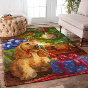 Golden Retriever Christmas Hn1609074R Rug Carpet Area Rug For Living Room Bedroom Rug Home Decor