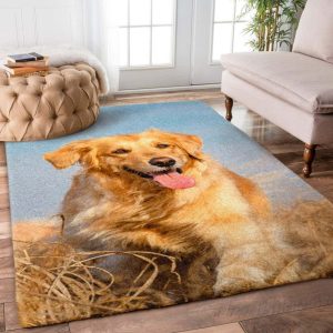 Golden Retriever Ml1609076R Rug Carpet Area Rug For Living Room Bedroom Rug Home Decor