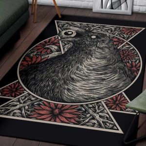 Gothic Black Crow Eye Area Rug Gothic Home Decor