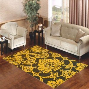 Gothic Black Gold Damask Pattern Living Room Carpet Rugs Area Rug For Living Room Bedroom Rug Home Decor