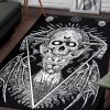 Gothic Occult Skull Demon Cat Pentagram Area Rug Gothic Home Decor