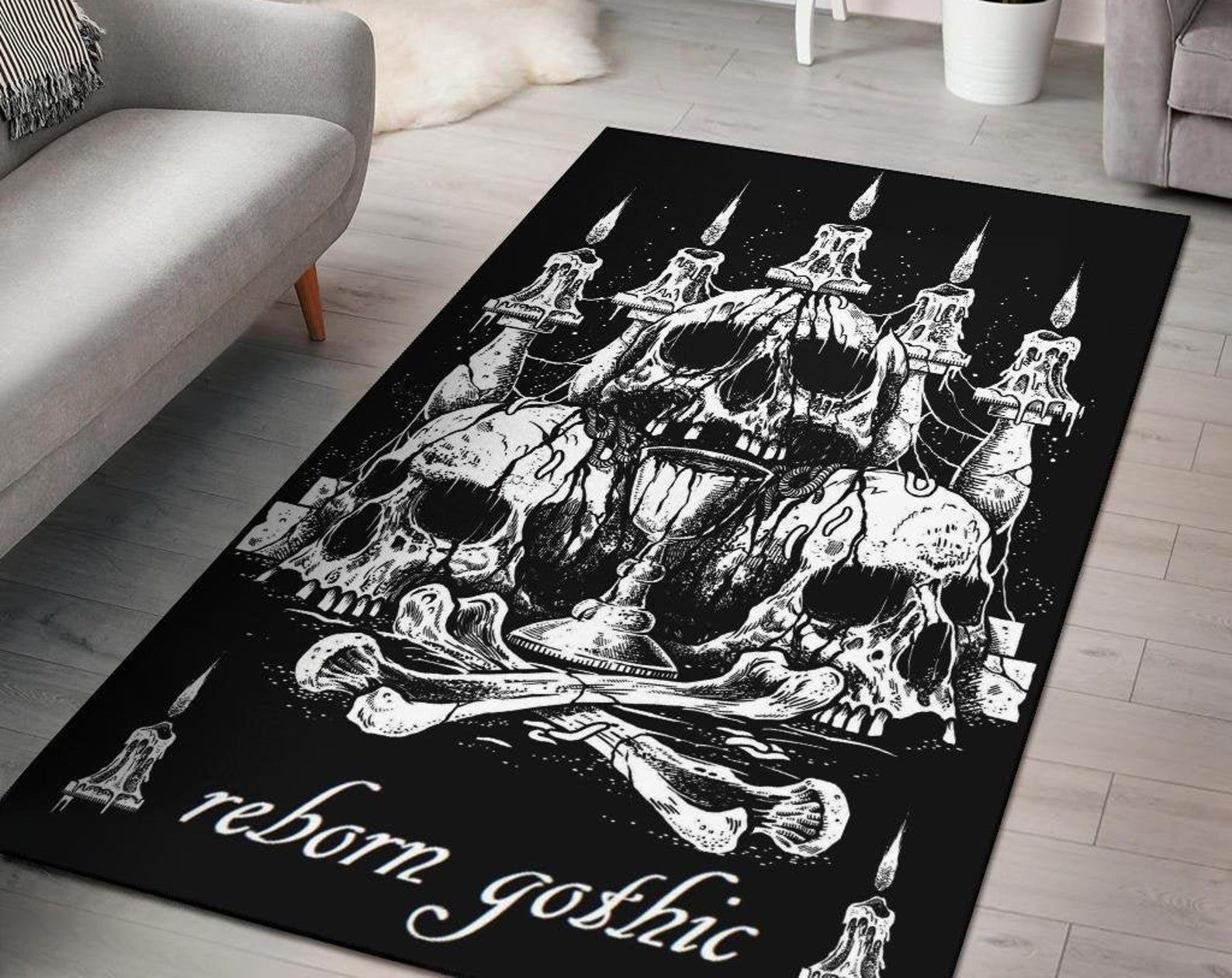 Gothic Skull Altar Reborn Gothic Area Rug Gothic Home Decor Gothic Skull Altar Reborn Gothic Area Rug Gothic Home Decor