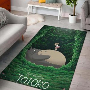 Green Neighbor Totoro Studio Ghibli Area Rug Carpet Area Rug For Living Room Bedroom Rug Home Decor