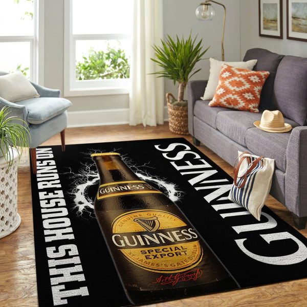 Guinness This House Runs On Nice Gift Home Decor Rectangle Area Rug Area Rug For Living Room Bedroom Rug Home Decor