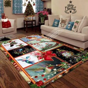Happy Holiday Hummingbird Christmas Gift Living Room Area Rug Psl52R