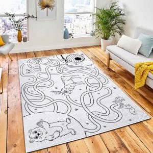 Help Bear Find Way Hive Rug Nursery Rug Room Decor