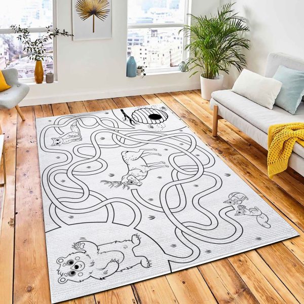 Help Bear Find Way Hive Rug Nursery Rug Room Decor
