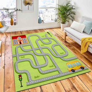 Help School Bus Find Path Area Rug Carpet City Rug Home Decor