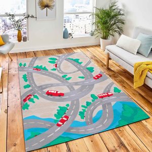 Highways Roads Intersections Junctions Riding Area Rug Carpet Kids Rug Room Decor