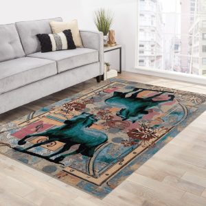 Horse Area Rug Carpet Rug Bedroom Rug