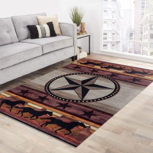 Horse Rug Cowboy Rug Area Rug Bedroom Rug