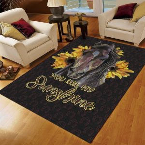 Horse Sunshine Be Together Rug Carpet Area Rug For Living Room Bedroom Rug Home Decor