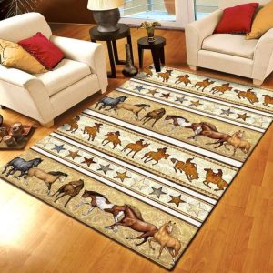 Horses And Cowboys Rectangle Hb63470 Rug Carpet Area Rug For Living Room Bedroom Rug Home Decor