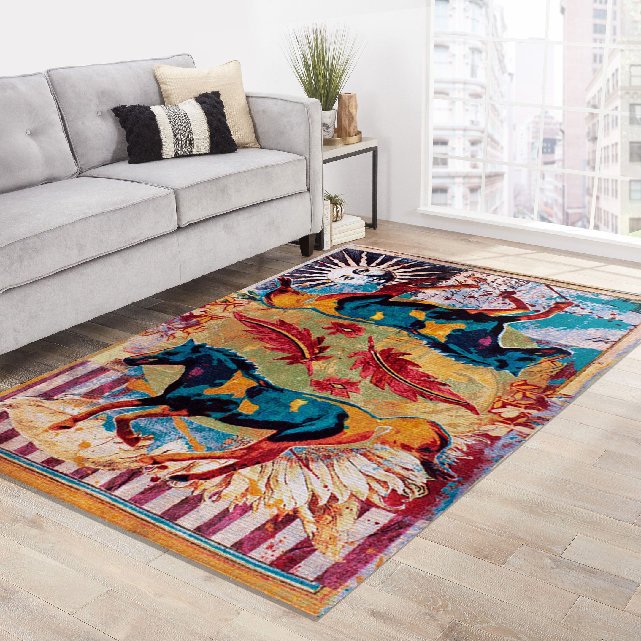 Horses Rug Area Rug Bedroom Rug Horses Rug Area Rug Bedroom Rug