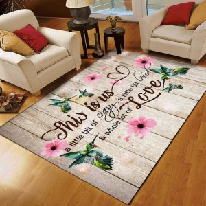 Hummingbird Flower Cl16110715Mdr Rug Carpet Area Rug For Living Room Bedroom Rug Home Decor
