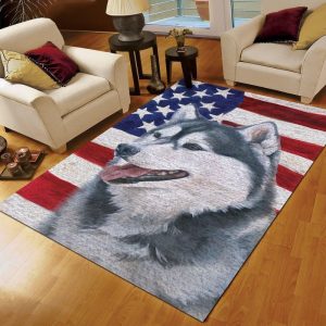 Husky American Carrying You Rug Carpet Area Rug For Living Room Bedroom Rug Home Decor