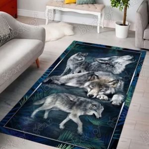 Impressive Wolf Rectangle Am89696 Rug Carpet Area Rug For Living Room Bedroom Rug Home Decor