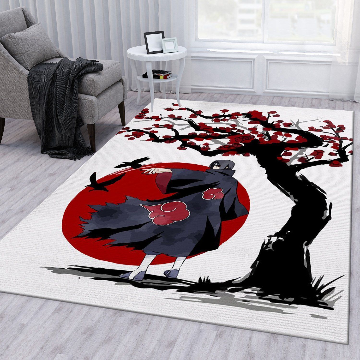 Itachi Sakura Anime Rug Living Room Rug Home Us Decor Itachi Sakura Anime Rug Living Room Rug Home Us Decor