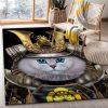 Japan Samurai Warrior Cat Area Rug Kitchen Rug Home Decor Area Rug For Living Room Bedroom Rug Home Decor