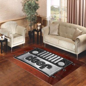 Jeep Logo Embossed Steel Living Room Carpet Rugs Area Rug For Living Room Bedroom Rug Home Decor
