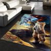 Jesus Cat Praying Area Rug Living Room Rug Christmas Gift Decor Area Rug For Living Room Bedroom Rug Home Decor