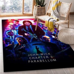 John Wick Parabellum Area Rug Art Painting Movie Rugs Us Gift Decor Area Rug For Living Room Bedroom Rug Home Decor