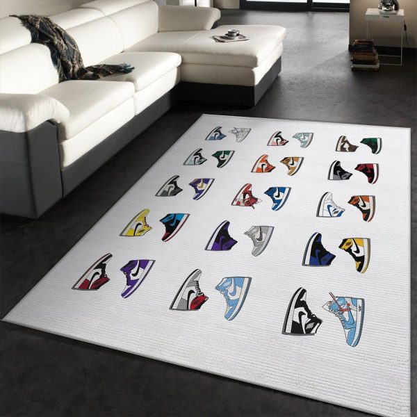 Jordan 1 Area Rug Fashion Brand Rug Christmas Gift Us Decor