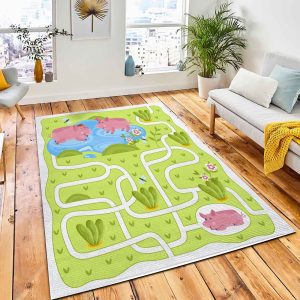 Kids Games Maze Game Cartoon Area Rug Kids Rug Home Decor