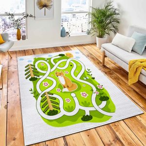 Kids Games Maze Game Cartoon Rug Kid Play Rug Room Decor
