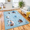 Kids Labyrinth Game Animal Characters Area Rug Kid Play Rug Room Decor