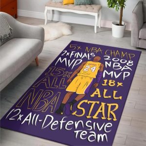 Kobe Bryant 24 Lakers Champion Area Rug Rugs For Living Room Rug Home Decor Area Rug For Living Room Bedroom Rug Home Decor