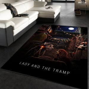 Lady And The Tramp Area Rug Movie Rug Family Gift Decor Area Rug For Living Room Bedroom Rug Home Decor