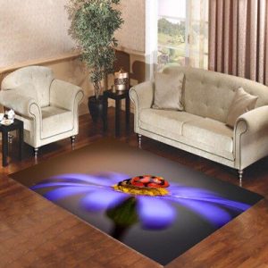 Lady Bug Purple Flower Closeup Living Room Carpet Rugs Area Rug For Living Room Bedroom Rug Home Decor