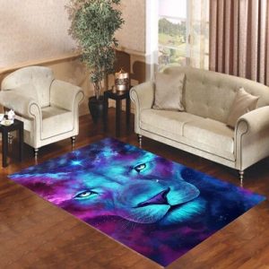 Lion Face In Galaxy Nebula Living Room Carpet Rugs Area Rug For Living Room Bedroom Rug Home Decor