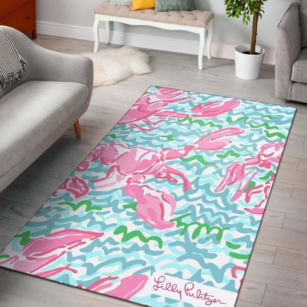 Lobstah Roll Lilly Pulitzer Area Rug Carpet Lobstah Roll Lilly Pulitzer Area Rug Carpet